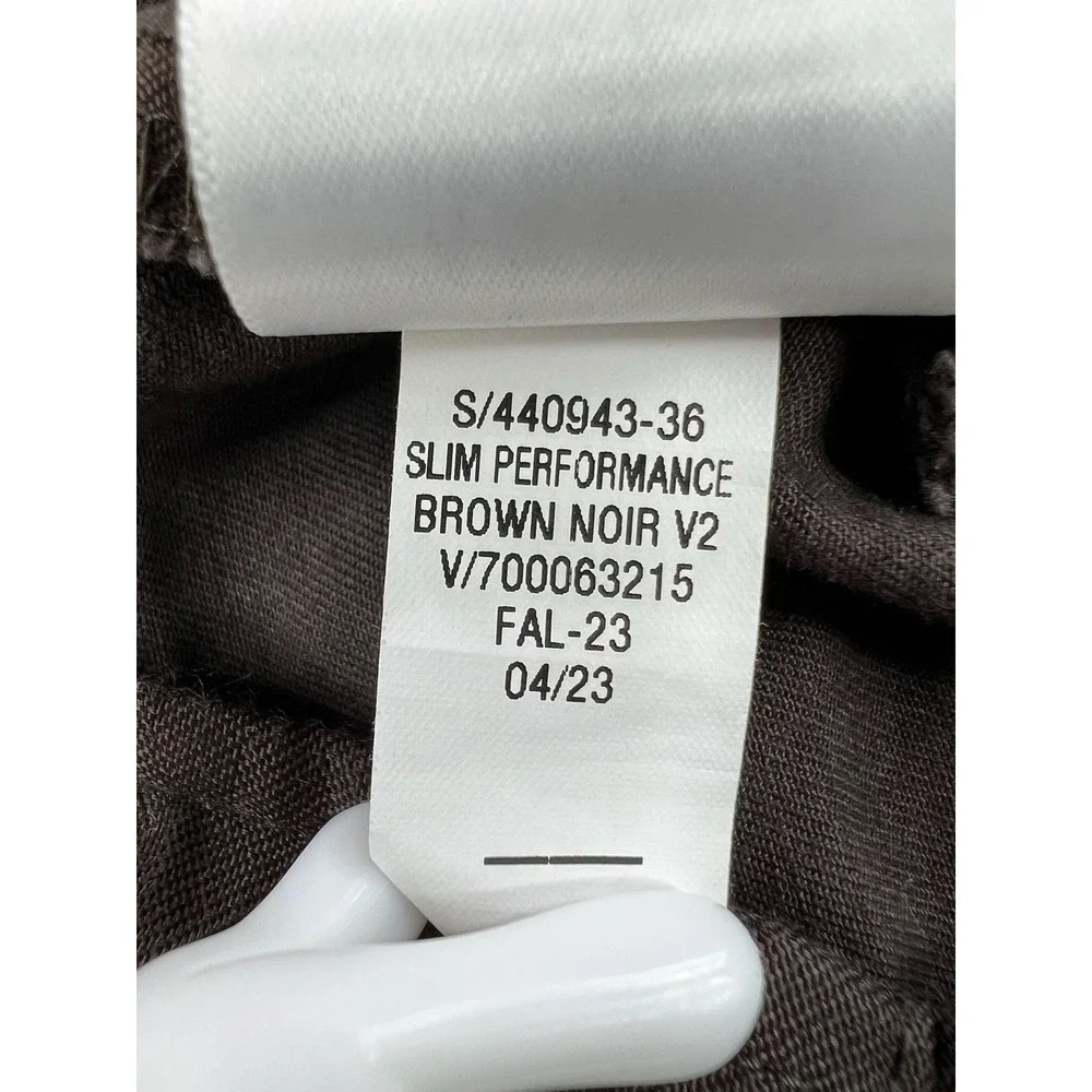 Gap Pants Mens 36x32 Brown Slim Performance Stretch Chino Casual Office